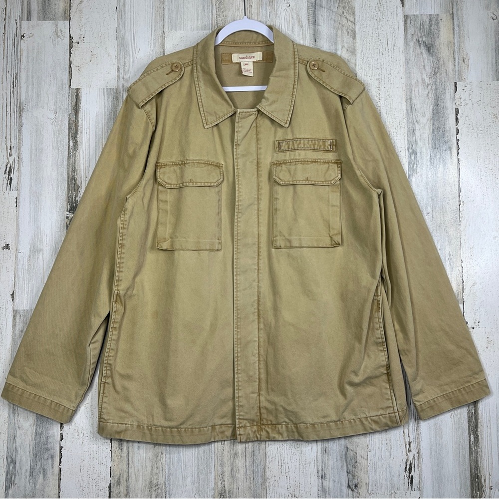 Sundance Mens Chore Jacket Tan Full Zip Utility‎ Style Gorpcore Grunge